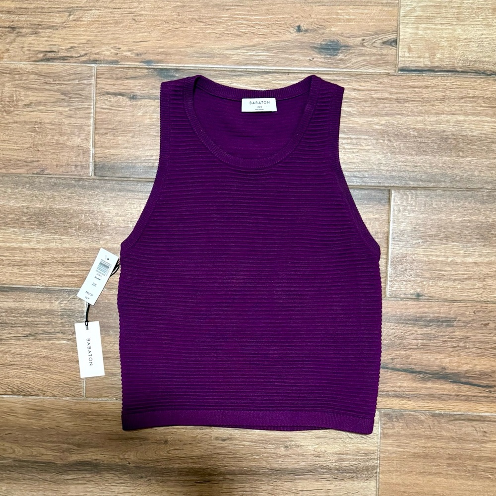 Aritzia Babaton Alrik Knit Top in Acai